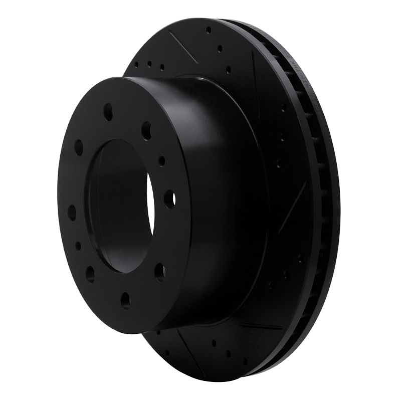 Chevrolet Silverado 3500 HD Brake Rotor (1) - Rear Right - R1 Concepts - Drilled & Slotted - Black - `11-`25